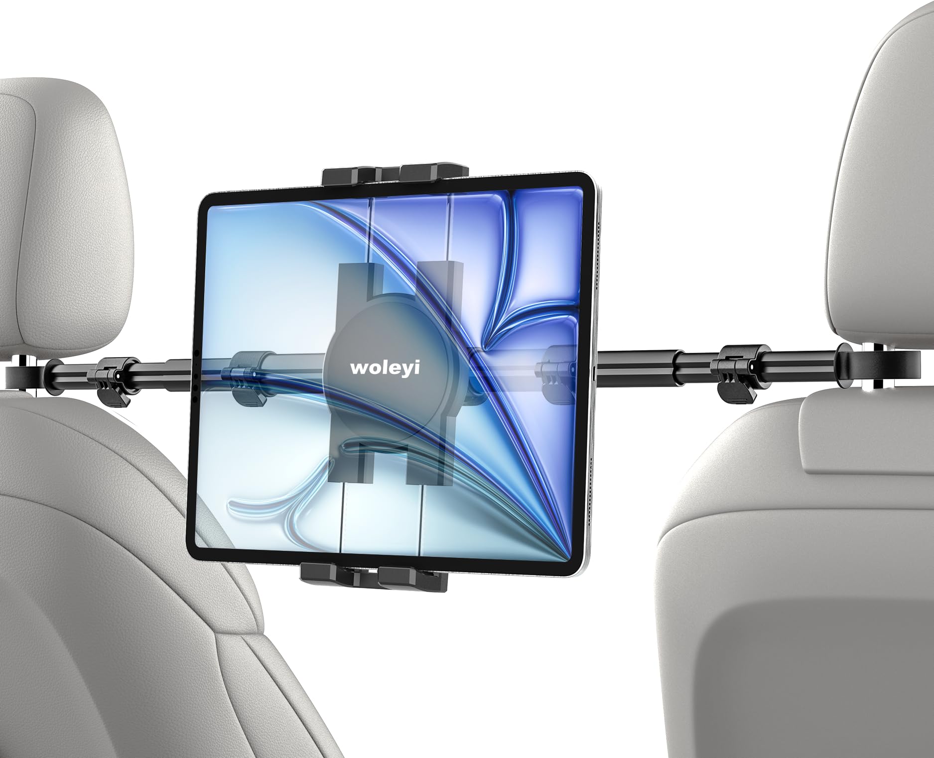 woleyi Car Headrest Tablet Holder [Stretchable 3-Level Adjustable] Back Seat Tablet Mount Kids, Between Seats Stand for Switch, Kindle, iPad Pro Air Mini, Galaxy Tab, 4-12.9" Phones & Tablets