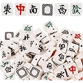 SEWACC Mahjong Tile Beads, 100pcs Chinese Mahjong Charms Pendant Loose Spacer Beads Mini Tiles Stretchy Bracelet Charms for Jewelry Making Supplies