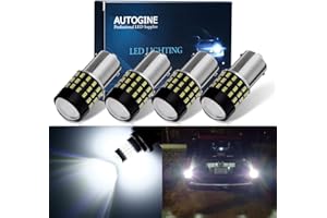 AUTOGINE 4 X 1000 Lumens Super Bright 9-30V 1156 1003 1141 7506 BA15S LED Bulbs 3014 54-EX Chipsets with Projector for Back Up Reverse Lights DRL Tail Brake Lights, Xenon White
