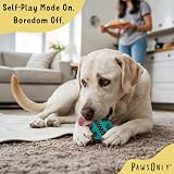 PawsOnly Interactive Treat Dispenser Ball Large Blue Dog Toy Puzzle Feeder view 3