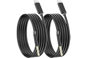 UCACA [Apple MFi Certified] Apple iPhone Aux Cord for Car, 2 Pack Lightning to 3.5 mm Aux Audio Cable Cord Compatible for iPhone 14 13 12 11 Pro Max XS XR X 8 to Car Home Stereo/Speaker/Headphone, Black