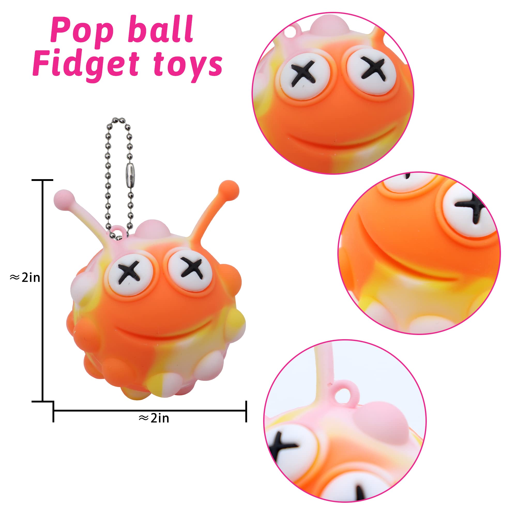 30 Pack Animal Pop Balls Party Favors for Kids,3D Pop Balls Fidget Toys,Birthday Gifts for Boys & Girls,Goodie Bag Stuffers,Pinata Stuffers Filler,Carnival Prizes,Treasure Box Toys,Kids Prizes