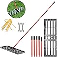 Zenhosit Lawn Leveling Rake - Lawn Leveler with 78" Adjustable Steel Handle, 30"x10" Ground Plate for Yard, Grass, Level Soil, Dirt Ground or Golf Field