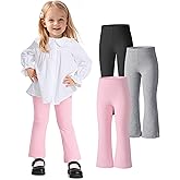 Witwot 3 Pack Baby Girls Flare Pants Soft Cotton Toddler Bell Bottom Leggings Infant Clothes Size 18M-5T