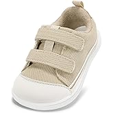 STQ Toddler Wide Toe Box Shoe Girl Boy Barefoot Hook and Loops Non-Slip Walking Baby Sneakers