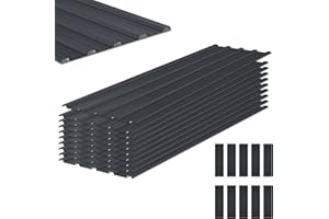 Jaxilyn Metal Roof Panels 10Pcs Roofing Panels Galvanized Steel with Screw Resistant,Versatile and Durable Suitable for Garages,Sheds, Stables and Mobile Homes Black 70 sq.ft