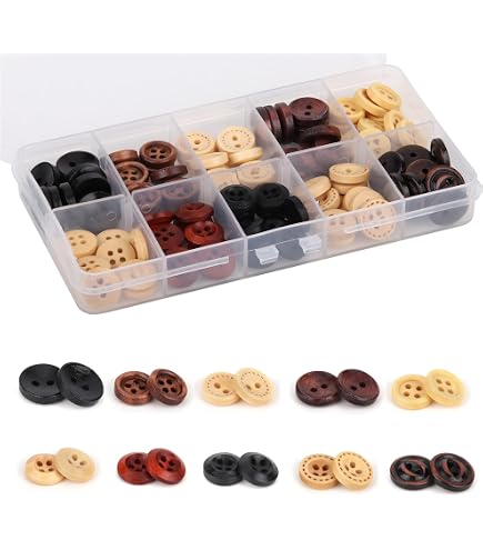 Lot De 30 Boutons En Bois Marron – Diamètre 40 Mm, 4 Trous – Pour Couture, Customisation Vêtements, Loisirs Créatifs - 5