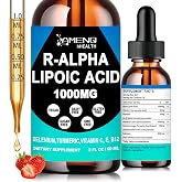 R Alpha Lipoic Acid for Neuropathy Supplements, Extra Strength R-ALA 1000mg | High bioavailability Liquid R Lipoic Acid w/Turmeric Vitamin B12 C &amp; E, Support Antioxidant, Metabolism, Nerve &amp; Brain Health