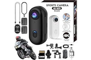 HD Action Camera, 128GB 4K Camera, Mini Wearable Body Adventure Action Cameras with Audio, Video, Mount Anywhere for Motorcyc
