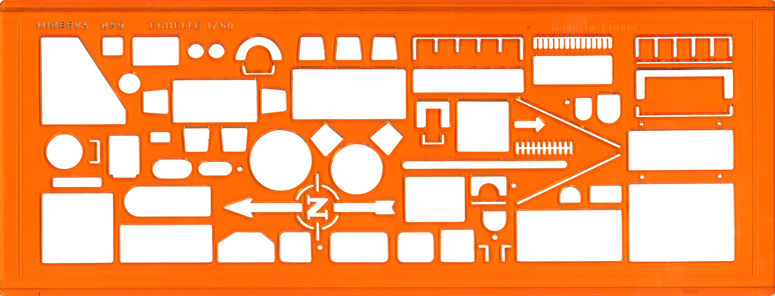 Minerva Spec 9 Architektographen-Ruler, 1/50 No, 9, Orange