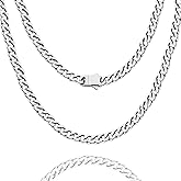 RQSP Premium 5mm 7mm 9mm Cuban Link Chain for Men & Women | 14K Gold Plated or Silvery Stainless Steel Necklace | 18~24 Inch Miami Cuban Chain | Hip Hop Gifts Jewelry