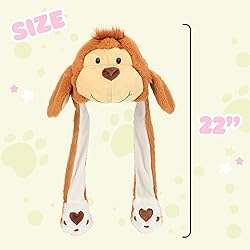 Bubblepompom Animal Hat with Ears Moving Jumping