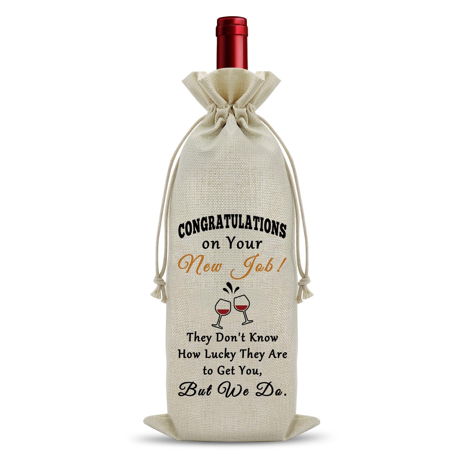 New Job Gift for Women and Men Drawstring Wine Bottle Bag Coworker Leaving Gift Farewell Going Away Gift for Friends Congratulations on Your New Job Wine Bottle Gift Bag Boss Leader Appreciation Gift