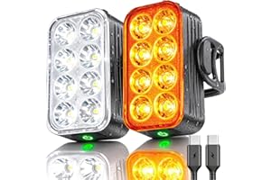 2026 NP-MAX Bike Lights Slim USB-C Rechargeable Front and Back Lights, Front & Rear Taillight Set, Bicycle Light Safety, Mini