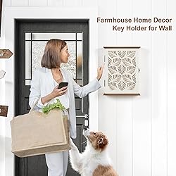 AHUONEL Wooden Key Holder - Wall Mounted Key Rack