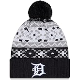 New Era Youth Detroit Tigers Pom Cuffed Knit Beanie Hat Blue