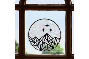 PIAOLGYI ACOTAR Velaris Suncatcher Sticker,Night Court/ACOTAR Inspired Rainbow Suncatcher,2 Pcs Starry Mountains Night Court A Court of Thorns and Roses Removable Window Decal(6 Inches)