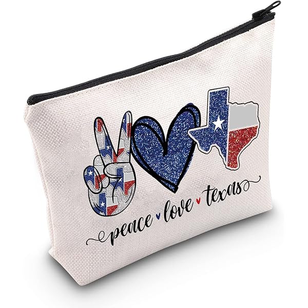 Texas Cowgirl Make-up Tasche – Baumwolle & Leinen, 23x18 Cm, Wasserdicht | Western Design, Perfekt Als Geschenk