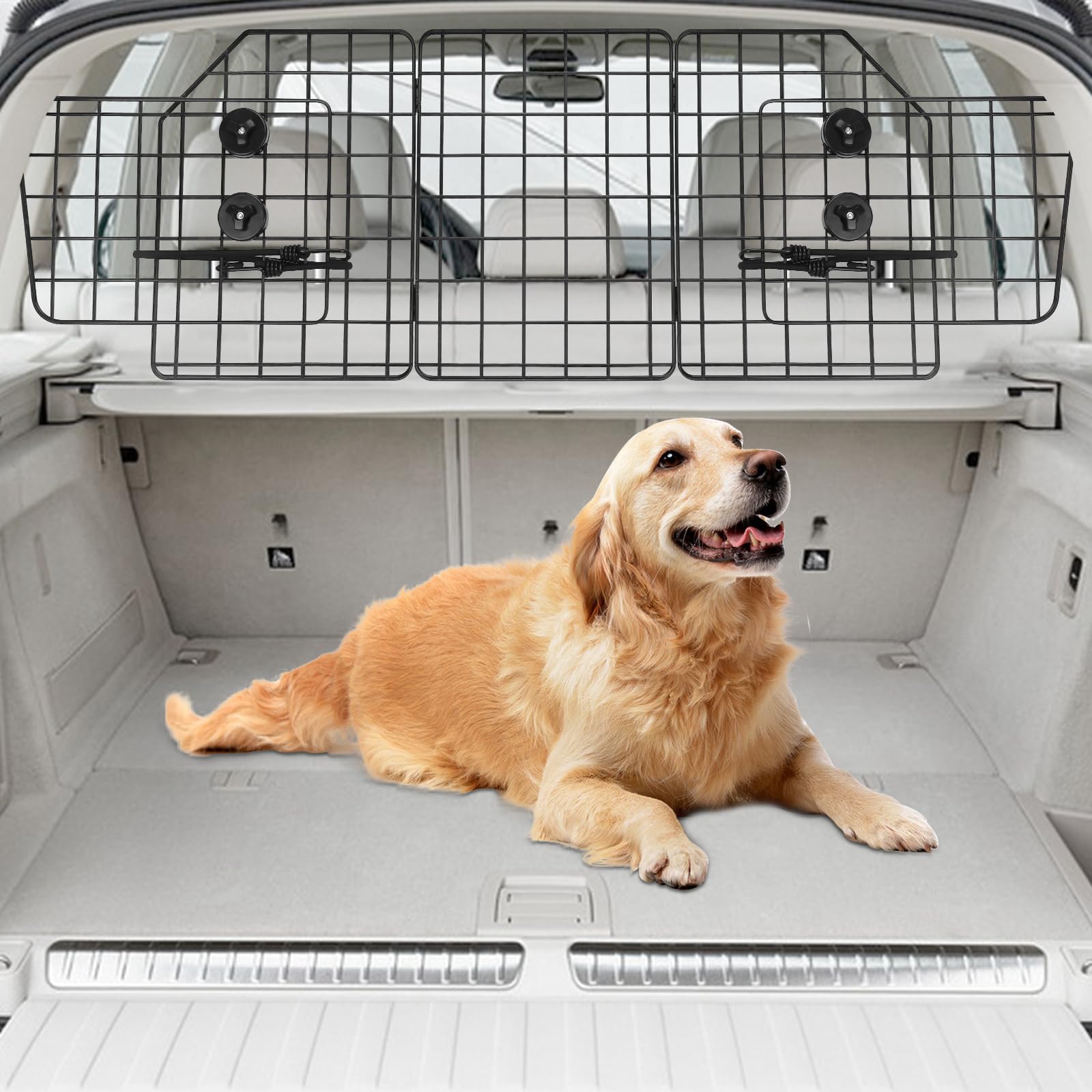 Photo 1 of Petboda Dog Car Barrier for SUV Trunk Cargo Area, Foldable & Adjustable Car Divider and Dog Gate