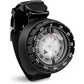 Scuba Compass Waterproof Dive Wrist Compass with TPU Band | Professional 5ATM Water Resistant Compass with TPU Strap for Outdoor Sport Diving, Hiking, Sailing, Survival Emergency