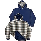 Dyneais Men Streetwear Vintage Plaid Hoodie Hooded Sweatshirt Mens Oversized Reversible Y2K Pullover Jacket Hoodies