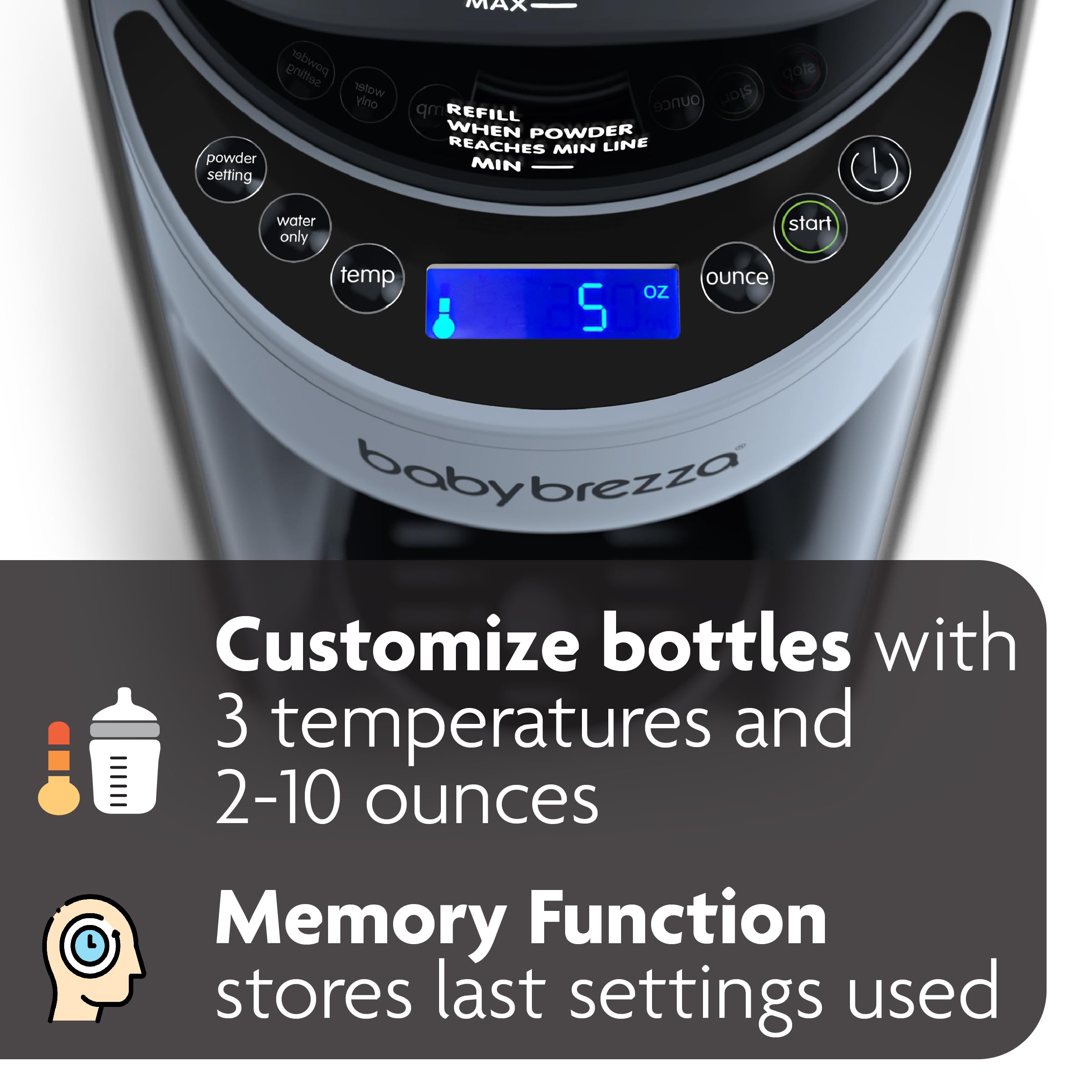 Baby Brezza New and Improved Formula Pro Advanced Formula Dispenser Machine - Automatically Mix a Warm Formula Bottle Instantly - Easily Make Bottle with Automatic Powder Blending, Slate