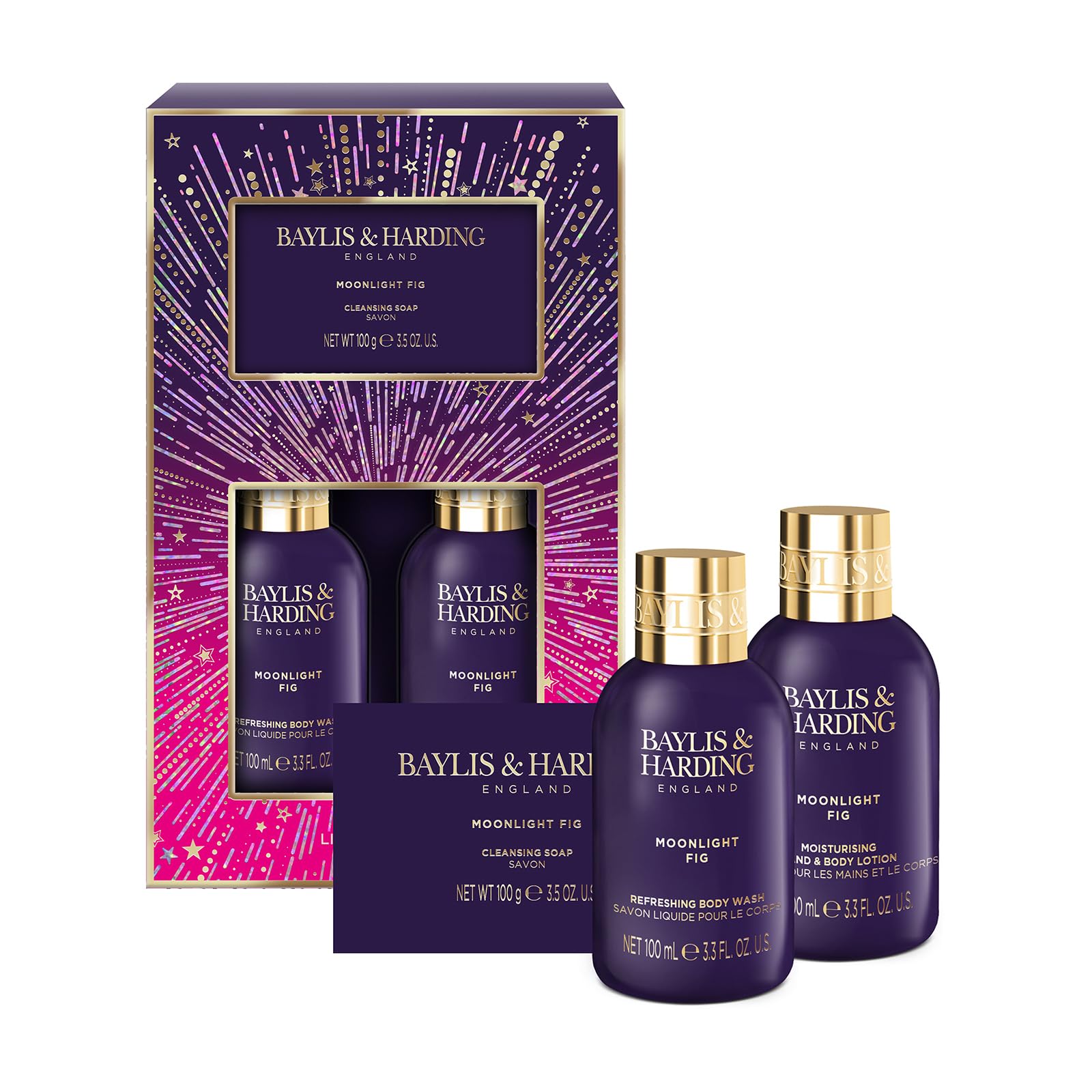 Baylis & Harding Moonlight Fig Make Me Sparkle Bathing Gift Set - Vegan Friendly (Pack of 1)