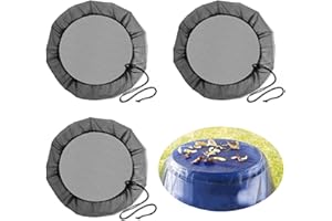 CRZQXOUR 3Pcs Rain Barrel Screen, Rain Butt Cover Set for Rain Barrel, Mesh Cover for Rain Barrels with Drawstring, Rain Barrel Net Cover to Keep Mosquitos, Rain Barrel Netting Screen for Preventing Debris
