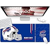 Large Gaming Mouse Pad, Extended Desk Mousepad with Stitched Edges, Football Computer Keyboard Pad,Blue Design for Sport Fans, 31.5 x 11.8 in