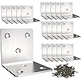 Stainless Steel Corner Bracket,Joint Right Angle Bracket,L Shape Heavy Duty Metal Corner Brace Shelf Supporter for Wood Aufuga (20, 2x2x2)