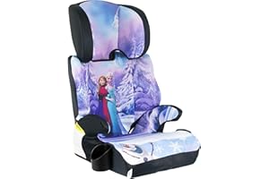 KidsEmbrace High Back Booster Car Seat, Disney Frozen Elsa and Anna Purple, White, Blue