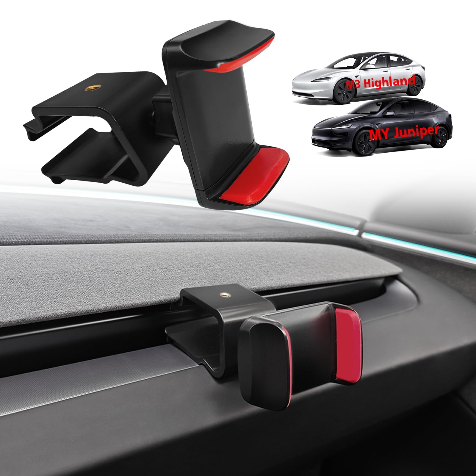 Photo 1 of BestEvMod Dashboard Car 1/4 Screw Mount Phone Holder Tablet Mag Safe Compatible with Refreshed Tesla Model Y Juniper Model 3 Highland fits for All Phones & Android 360° Adjustable (Phone Holder)