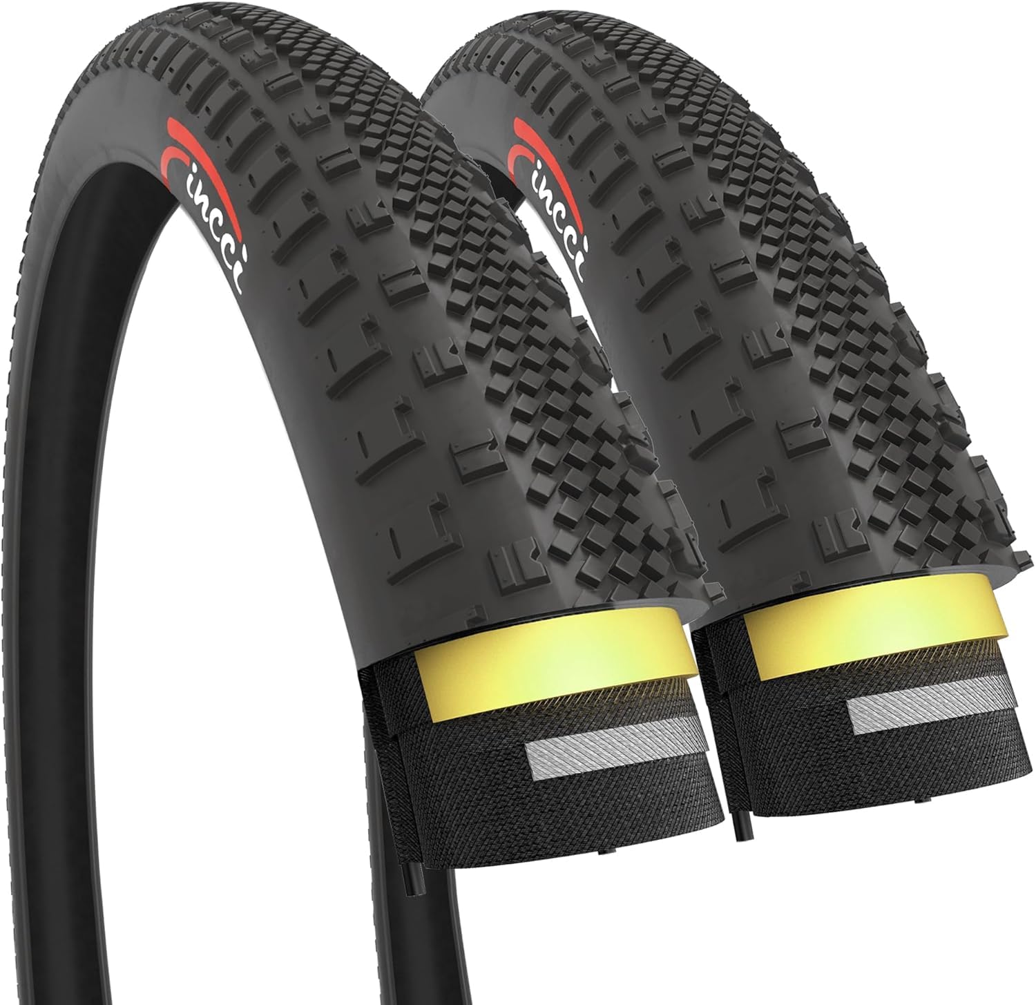 Fincci Gravel 700x38c Tyres - Foldable 700c Tires with 1mm Nylon Puncture Proof - Black Bike Tyre 40-622 60 TPI for Electric, Hybrid, Mtb, Road and Touring Bicycles - 28 x 1.5 inch
