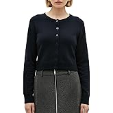 BOUGUER Cropped Crew Neck Cardigan Sweaters for Women Lightweight Button Up Sweaters Fashion Clothing Tops 2026