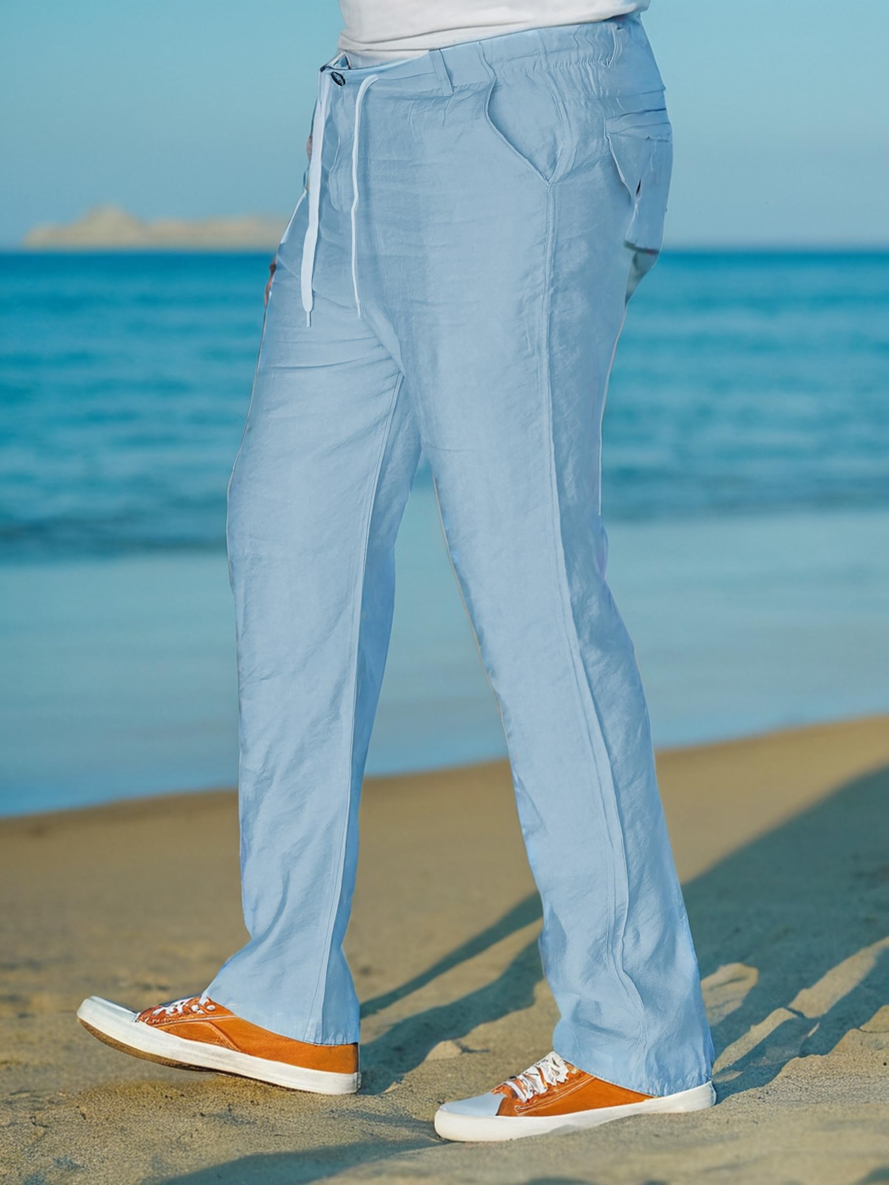 Dare & Rise Aqua Light Blue Unisex Franklin Premium Cotton Trouser 4