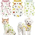 PETCARE 3 Pack Premium 95% Cotton Small Dog Shirts Clothes - Soft Cute Puppy Outfits - Comfort Fashion Dog Shirt Vest for Small Dogs Cats Shih Tzu Doggy Kitten Chihuahua Yorkie Clothes Pajamas