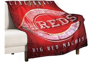 LJHFDM Cincinnati City Baseball Throw Blanket Lightweight Flannel Bedding Birthday Christmas Travel Gift Bed Blanket Best Gift for Fans 50x60inch