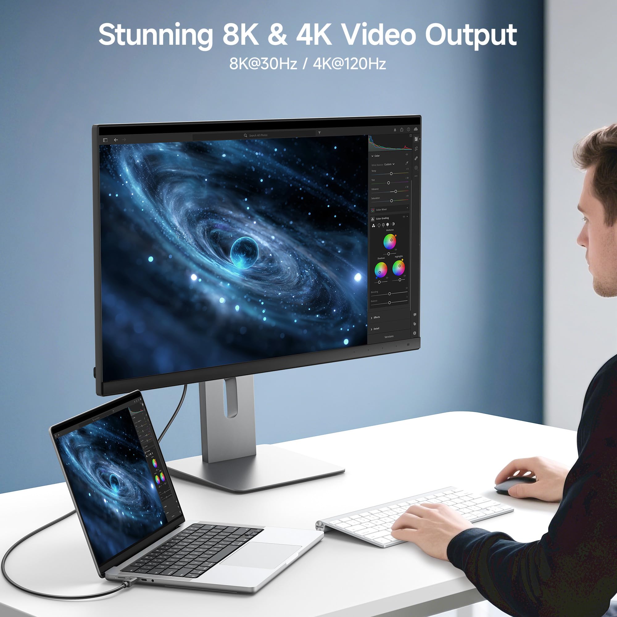 Cable Matters 20Gbps USB C to USB C Monitor Cable - 6ft / 1.8m, Supports Up to [8K@30Hz / 4K@120Hz Video, 240W Charging, 20Gbps Data Transfer], USBC Video Cable, Works with CarPlay, Android Auto