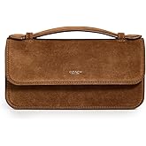 COACH Women's Suede Elora Top Handle Crossbody Bag, B4/Warm Brown, One Size