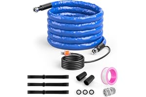 S AFSTAR 25FT Heat Tape for Water Pipes, Heated Water Hose with 3/4" GHT Adapter, 5/8" Inner Diameter, Thermostat, Lead & BPA