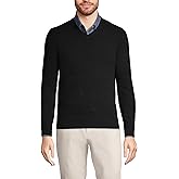 Lands' End Men's Fine Gauge Cashmere V-Neck Sweater