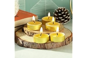 Welburn Veda&Co™ Tealight Ghee Butter Lamp Candle Set - Pack of 50, Upto 4 Hours Burning Time, Pure Cow Ghee Unscented Clarified Butter Paraffin Free Tealight Candles for Meditation, Rituals, Diwali