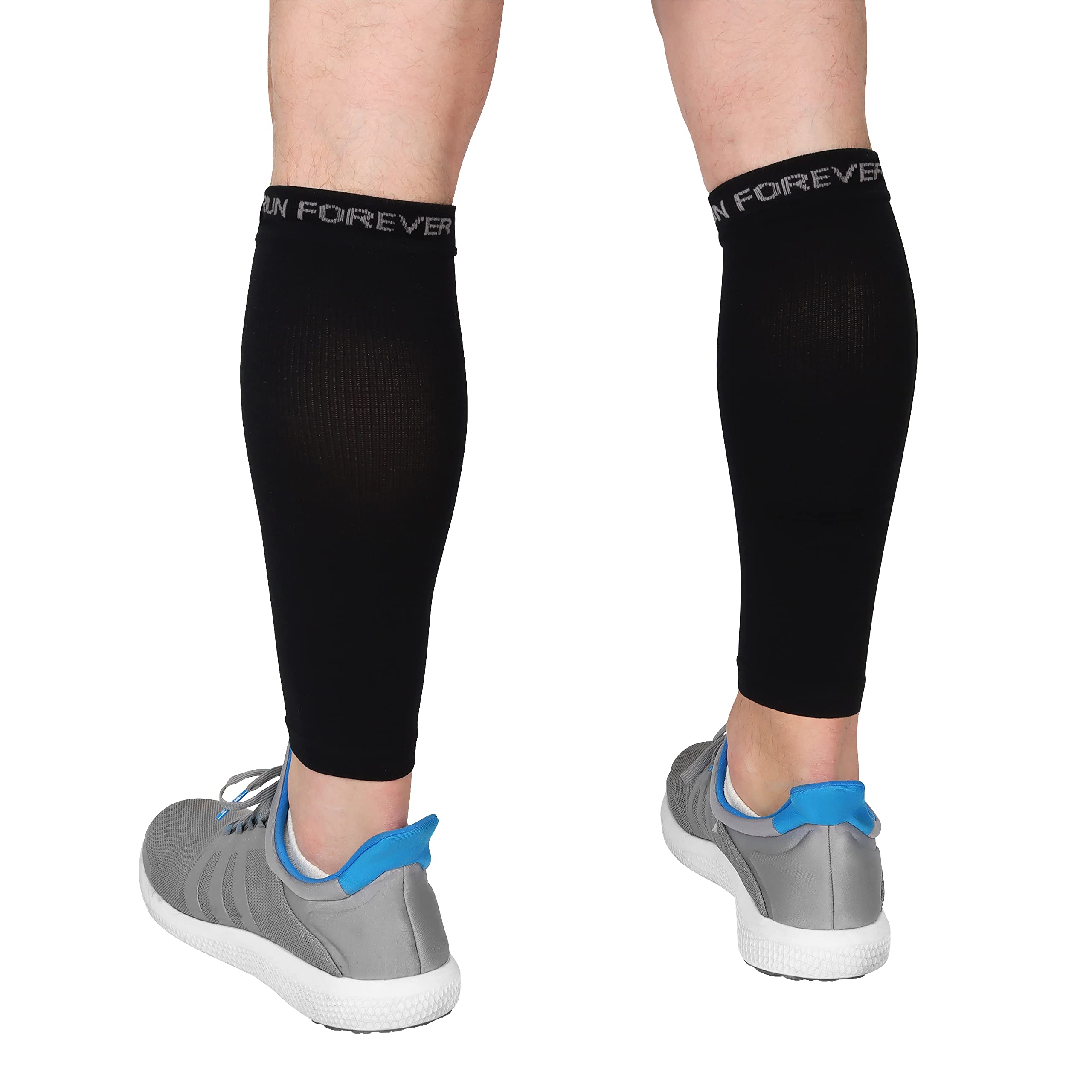 Calf Compression Sleeve - Leg Compression Socks for Shin Splint, Calf Pain Relief - Men, Women, and Runners - Calf Guard for Running, Cycling, Maternity, Travel, Nurses (Black, Medium)
