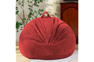 ZHENLIVES Bean Bag Chairs Cover - No Filler, Storage for Stuffed Animals & Plush Toys - Kids, Adults & Teens - Red, Small (32 * 28 in) Bean Bags