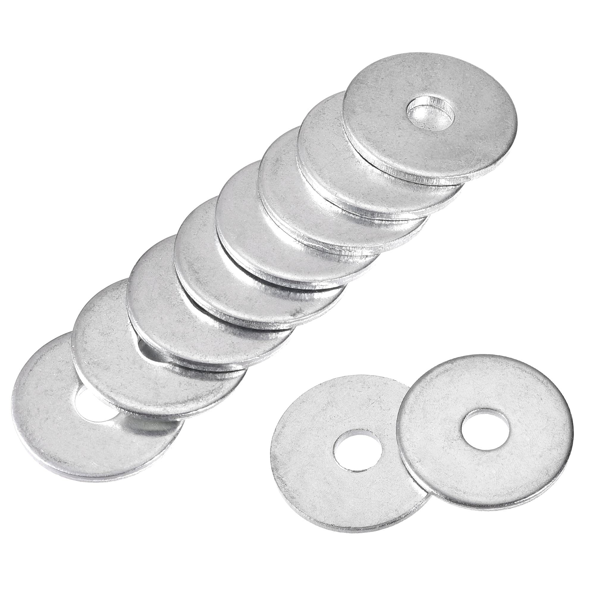 sourcing map 5mm x 20mm x 1.5mm Zinc Plated Carbon Steel Flat Washer for Screw Bolt 50Pcs