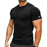 RGJU Mens Running Shirt Quick Dry Fit Short Sleeve Performance T-Shirt Moisture Wicking Ourdoor Active Wear Reflective