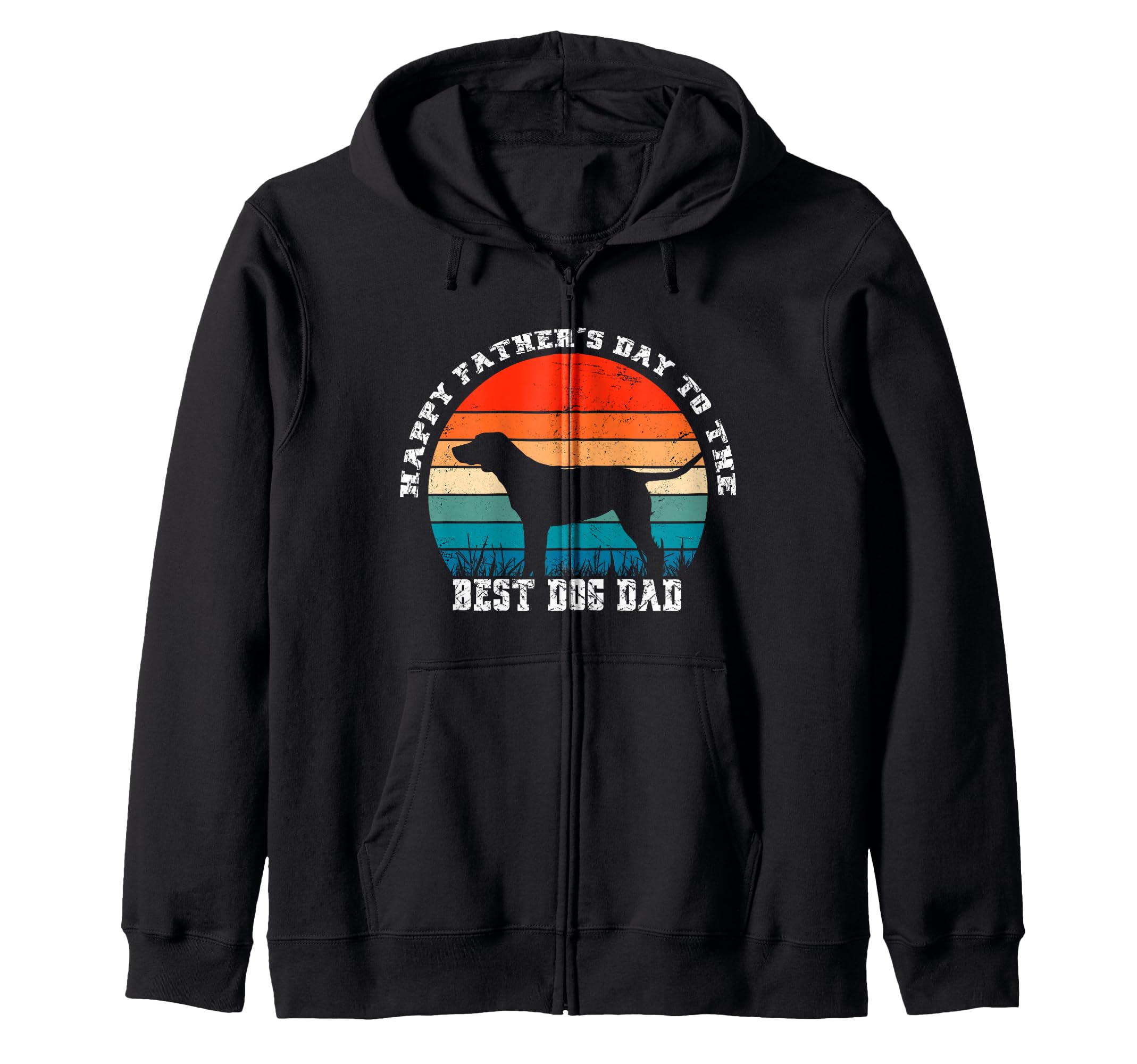 Vintage Happy Father’s Day To The Best Dog Dad Zip Hoodie