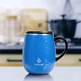 Ideus 16 oz Insulated Coffee Mug with Handle Lid Leopard Blue view 8