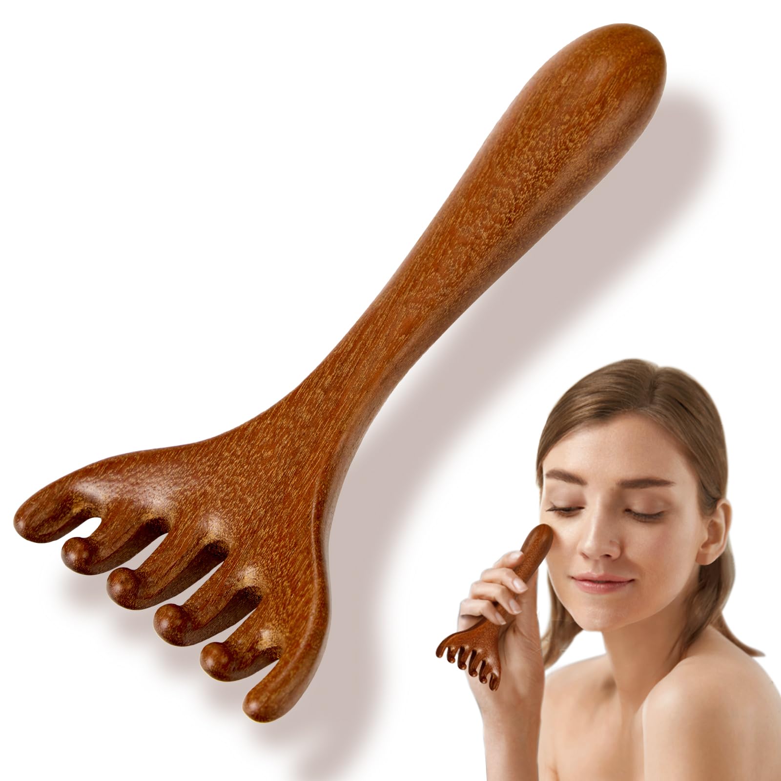 Photo 1 of MoyRetty 6 Claws Wood Scalp Massager, Sandalwood Gua Sha Comb, Head Scalp Scratcher Massage Tool for Deep Relaxation & Stress Reductio Gifts