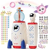 PINSHILE DIY Space Magic Balloon Craft Kit, Sticker Decorated Balloons Toy for Kids, Rocket Air Pump Fun with Balloon Monster Pals, DIY Creative Activity, Birthday Gifts for Girls Boys Ages 3+